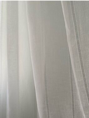 Ralph Lauren Hamilton 2 Panels White Sheer Window Curtain 54X84 NEW